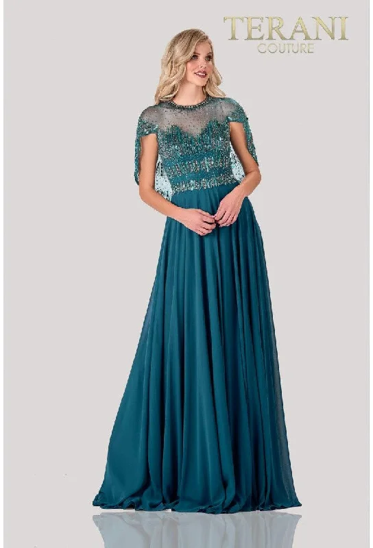 maxi dresses for yoga and meditationTerani Couture 2111M5295 Long Formal Beaded Dress