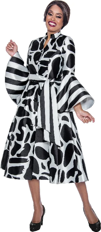 Fitted Formal Long Sleeves DressDivine Apparel DN12341W Plus Size Long Sleeve Printed Cocktail Dress