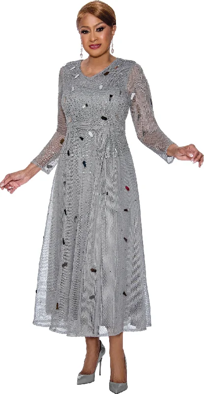 Fuzzy Long Sleeves DressDivine Apparel DCC5201 Long Sleeve Formal A Line Dress