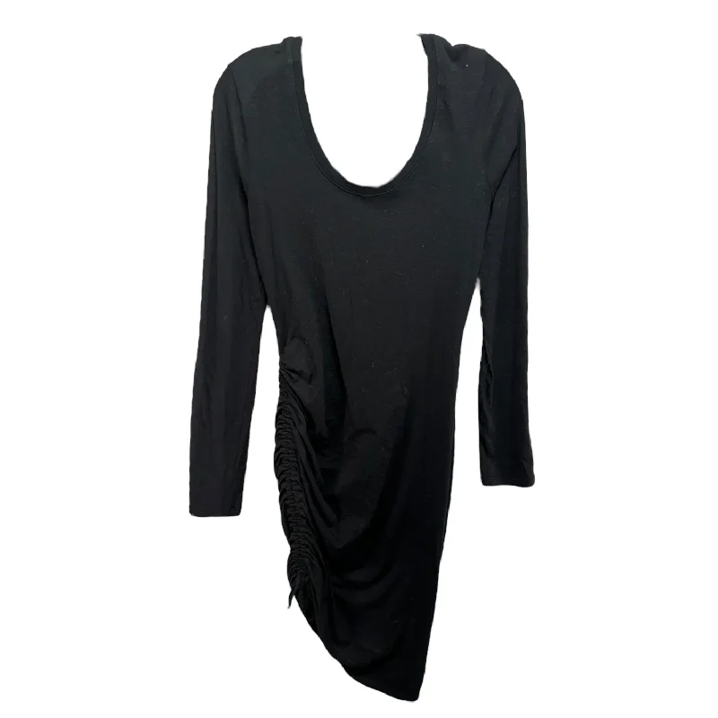 Funky Fashion Long Sleeves DressRuched Long Sleeve Black Dress Sundry X Anthropologie, Size 1 (S)