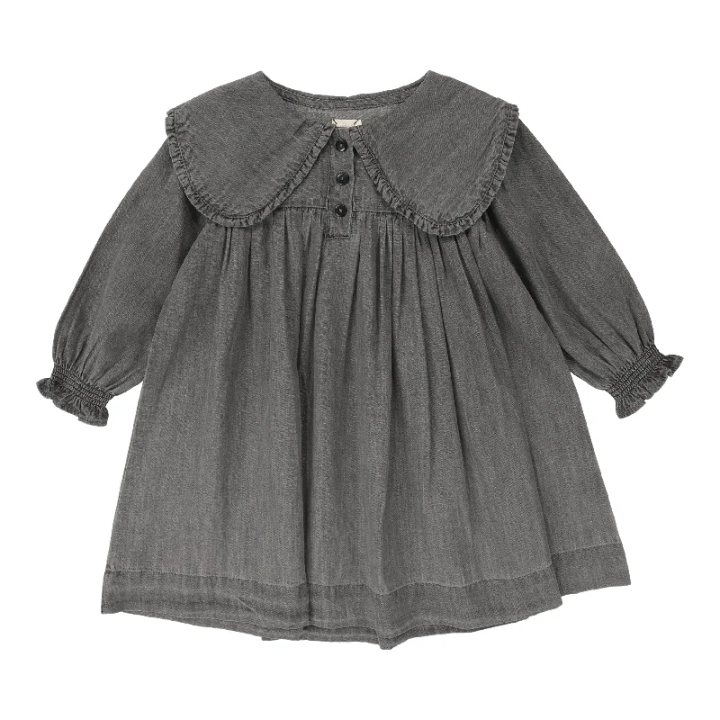 Fitted Floral Long Sleeves DressAnalogie Denim Tencel Long Sleeve Dress - Gray Wash