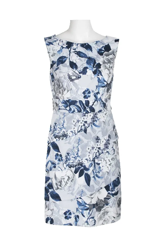 Sleeveless Dress With Backless DesignConnected Apparel Short Sleeveless Floral Dress