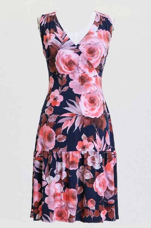 Sleeveless Dress In WovenConnected Apparel Sleeveless Floral Short Day Dress