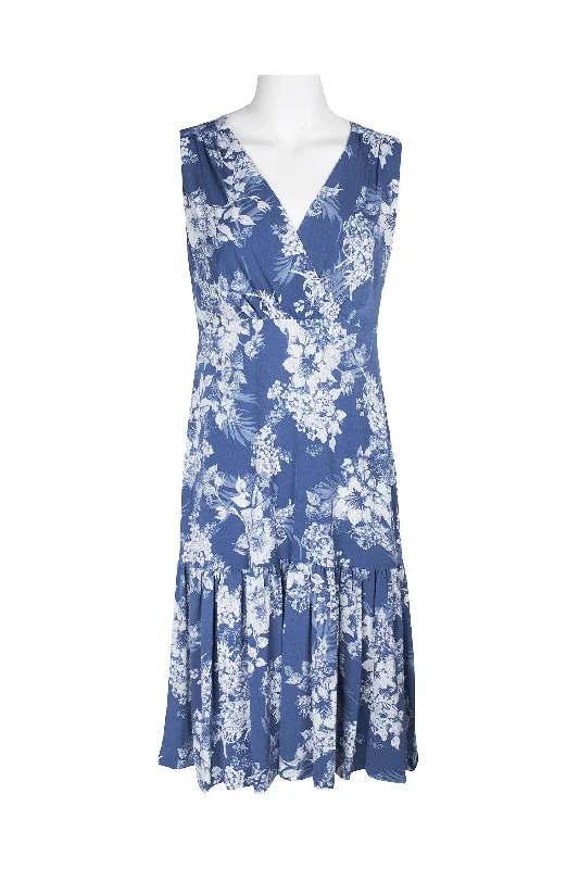 Sleeveless Dress In LinenConnected Apparel Sleeveless Short Floral Dress