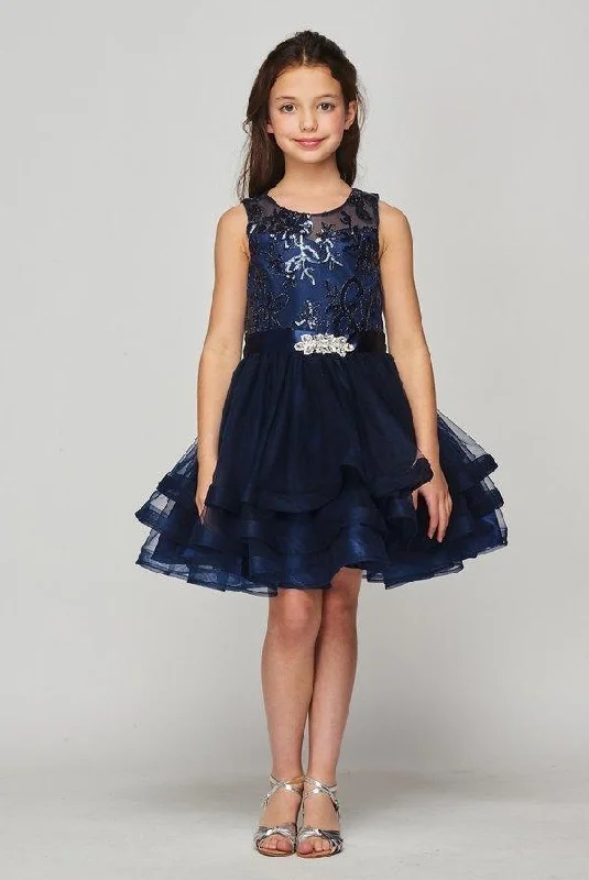 Sleeveless Dress For CasualFlower Girl Sleeveless Sequins Lace Dress