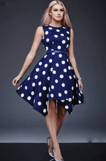 Sleeveless Dress PromJovani M378 Sleeveless Polka Dot Short Cocktail Dress