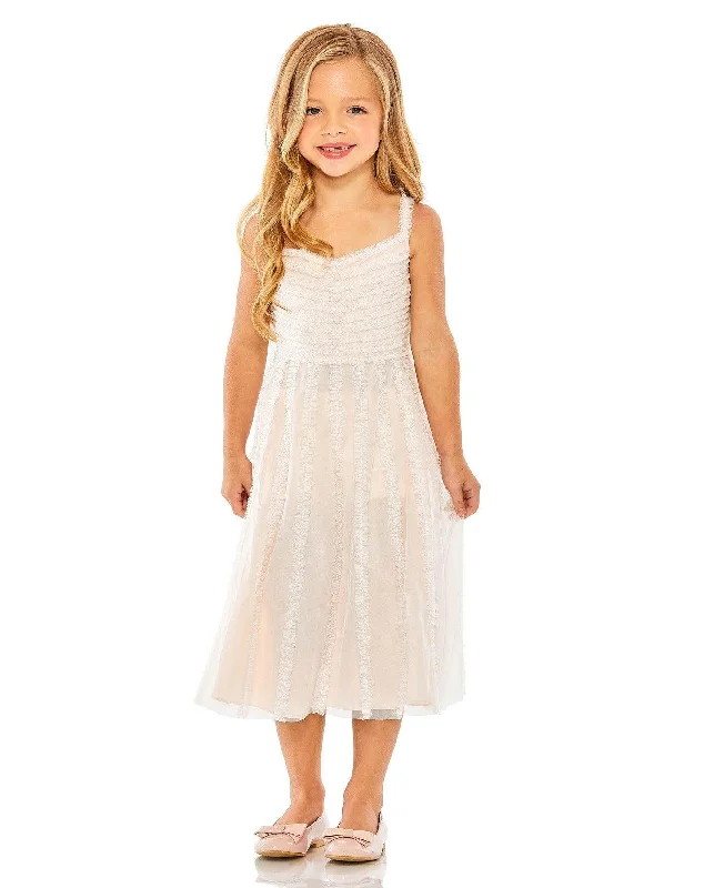 Sleeveless Dress FlaredMac Duggal 8066 A Line Sleeveless Flower Girl Chiffon Dress