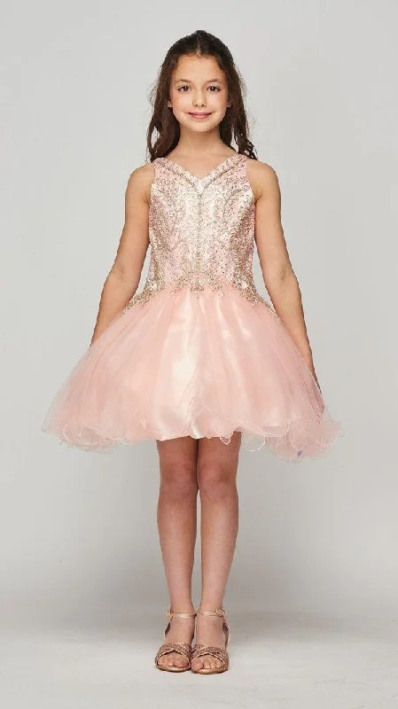 Sleeveless Dress With PrintsShort Tulle Dress Sleeveless Flower Girl