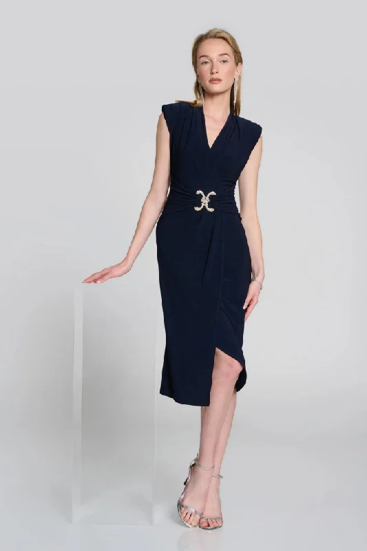 Sleeveless Dress With Halter NeckSilky Knit Sleeveless Wrap Dress