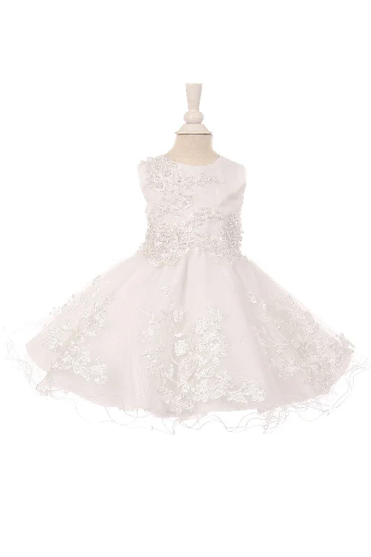 Sleeveless Dress With EmbroiderySleeveless Embroidered Design Flower Girls Dress