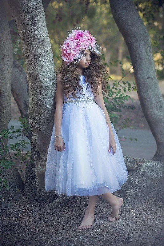 Sleeveless Dress With Geometric PrintsSleeveless Flower Girl Dress Formal