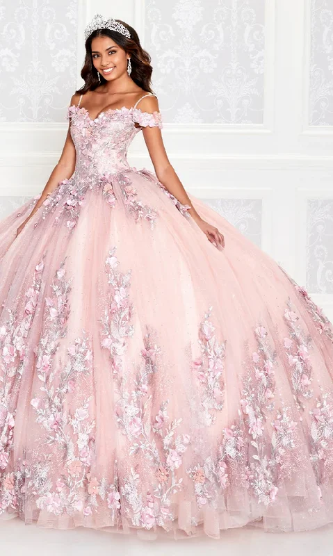 Sleeveless Dress With ButtonsPrincess Dress Quinceañera Dress with 3-D Flowers Floor Length Sleeveless Off Shoulder with Appliques