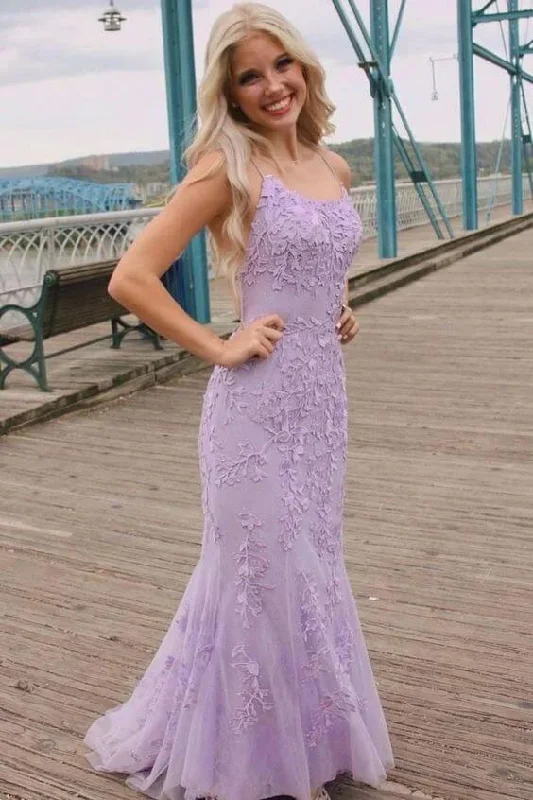 prom dresses for short girlsCheap Lavender Lace Prom Dresses Mermaid Sleeveless 2025